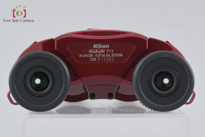 [Used] Nikon ACULON T11 8-24x25 Red Binoculars with Original Box