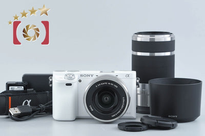 Used SONY Sony α6000 ILCE-6000 Double Zoom Lens Kit White, Low Shutter Count