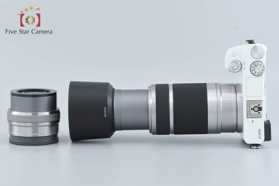 Used SONY Sony α6000 ILCE-6000 Double Zoom Lens Kit White, Low Shutter Count