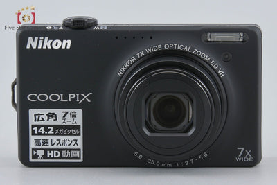 [Used] Nikon COOLPIX S6000 Noble Black Compact Digital Camera with Original Box