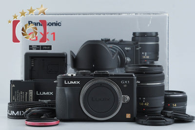 Used: Panasonic LUMIX DMC-GX1 Double Lens Kit Esprit Black, Low Shutter Count, Original Box Included