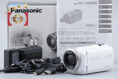 [Used] Panasonic HC-V480MS White Digital High-Definition Video Camera with Original Box