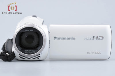 [Used] Panasonic HC-V480MS White Digital High-Definition Video Camera with Original Box