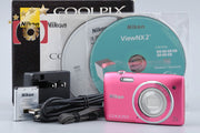 [Used] Nikon COOLPIX S3500 Strawberry Pink Compact Digital Camera with Original Box