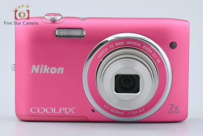 [Used] Nikon COOLPIX S3500 Strawberry Pink Compact Digital Camera with Original Box