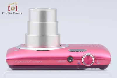 [Used] Nikon COOLPIX S3500 Strawberry Pink Compact Digital Camera with Original Box
