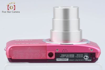 [Used] Nikon COOLPIX S3500 Strawberry Pink Compact Digital Camera with Original Box