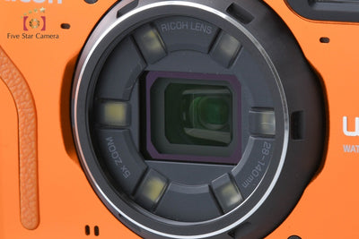 【中古】RICOH リコー PENTAX ペンタックス WG-60 オレンジ 防水アクションカメラ シャッター回数僅少