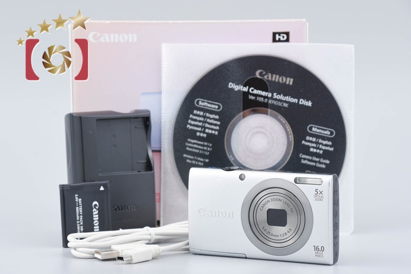 [Used] Canon PowerShot A2300 Silver Compact Digital Camera with Original Box