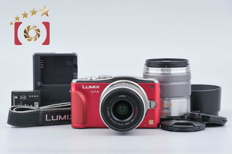 [Used] Panasonic LUMIX DMC-GF6 Double Zoom Lens Kit Red
