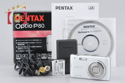 【中古】PENTAX ペンタックス Optio P80 ホワイト コンパクトデジタルカメラ 元箱付き