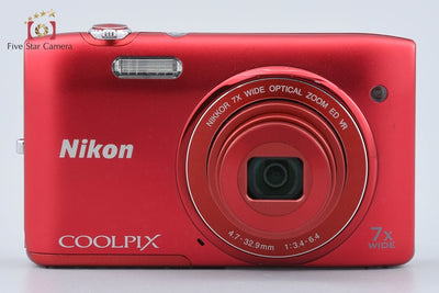 [Used] Nikon COOLPIX S3500 Raspberry Red Compact Digital Camera