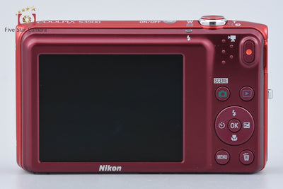 [Used] Nikon COOLPIX S3500 Raspberry Red Compact Digital Camera