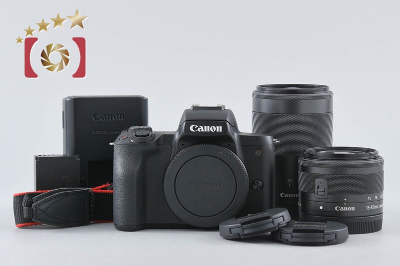 [Used] Canon EOS Kiss M2 Double Zoom Lens Kit Black