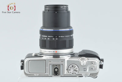 【中古】OLYMPUS オリンパス PEN E-P5 シルバー + M.ZUIKO DIGITAL 14-42mm f/3.5-5.6 II ブラック