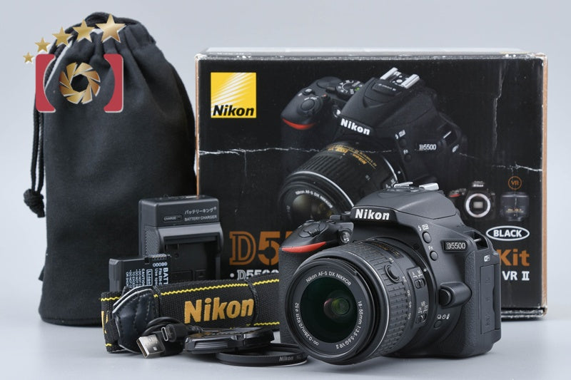 【中古】Nikon ニコン D5500 ブラック 18-55mm VR II レンズキット 元箱付き