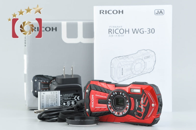 【中古】RICOH リコー PENTAX ペンタックス WG-30 ブラック 防水アクションカメラ シャッター回数僅少 中古】RICOH リコー PENTAX ペンタックス WG-30 バーミリオンレッド