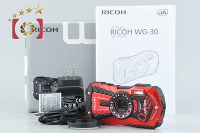 [Used] RICOH PENTAX WG-30 Vermillion Red Waterproof Action Camera, Low Shutter Count, With Original Box