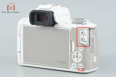 [Used] Canon EOS Kiss M EF-M 15-45 IS STM Lens Kit White