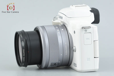 [Used] Canon EOS Kiss M EF-M 15-45 IS STM Lens Kit White