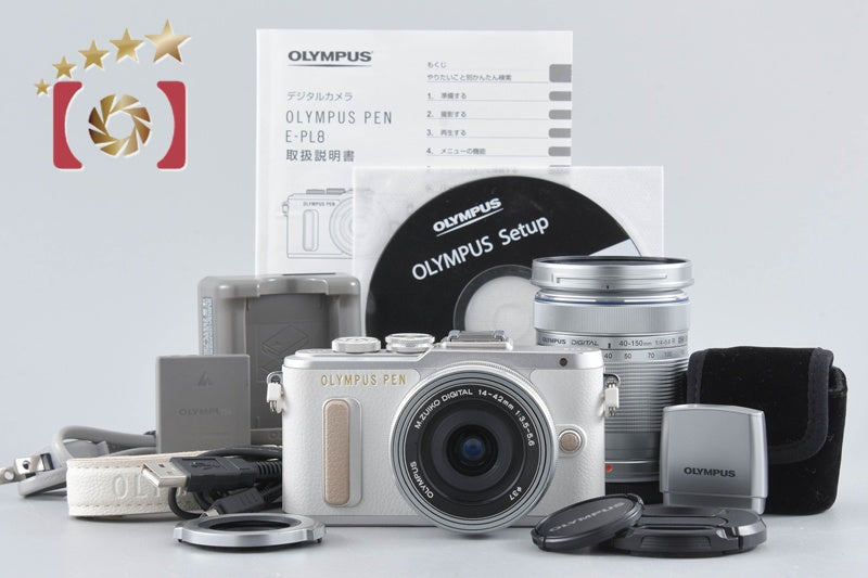 【中古】OLYMPUS オリンパス PEN E-PL8 EZ ダブルズームキット ホワイト
