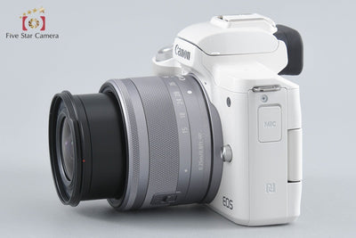 [Used] Canon EOS Kiss M EF-M 15-45 IS STM Lens Kit White