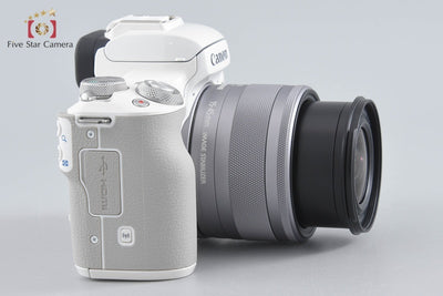 [Used] Canon EOS Kiss M EF-M 15-45 IS STM Lens Kit White