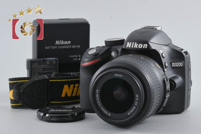 【中古】Nikon ニコン D3200 18-55 VR レンズキット ブラック シャッター回数僅少