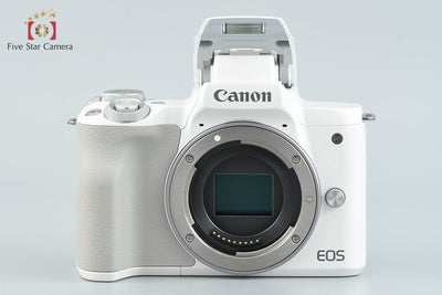 [Used] Canon EOS Kiss M EF-M 15-45 IS STM Lens Kit White, Low Shutter Count