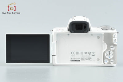 [Used] Canon EOS Kiss M EF-M 15-45 IS STM Lens Kit White, Low Shutter Count