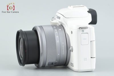 [Used] Canon EOS Kiss M EF-M 15-45 IS STM Lens Kit White, Low Shutter Count