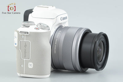 [Used] Canon EOS Kiss M EF-M 15-45 IS STM Lens Kit White, Low Shutter Count