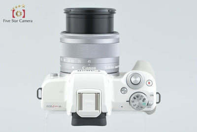 [Used] Canon EOS Kiss M EF-M 15-45 IS STM Lens Kit White, Low Shutter Count
