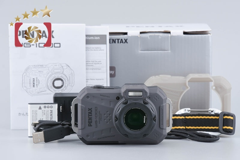 [Used] RICOH PENTAX WG-1000 Gray Waterproof Action Camera with Original Box
