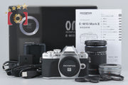【中古】OLYMPUS オリンパス OM-D E-M10 Mark III EZ ダブルズームキット シルバー シャッター回数僅少 元箱付き