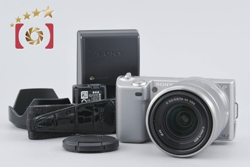 【中古】SONY ソニー α NEX-5 ズームレンズキット シルバー シャッター回数僅少
