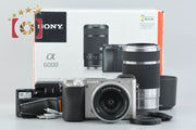 [Used] SONY α6000 ILCE-6000 Double Zoom Lens Kit Silver, with original box, multilingual support