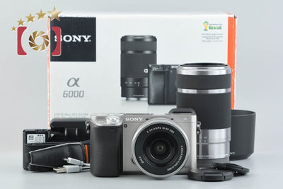 [Used] SONY α6000 ILCE-6000 Double Zoom Lens Kit Silver, with original box, multilingual support