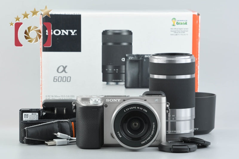 [Used] SONY α6000 ILCE-6000 Double Zoom Lens Kit Silver, with original box, multilingual support