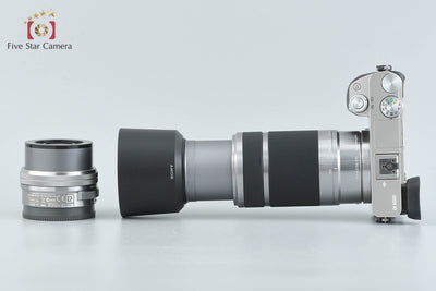 [Used] SONY α6000 ILCE-6000 Double Zoom Lens Kit Silver, with original box, multilingual support