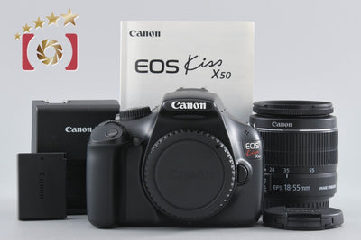 【中古】Canon キヤノン EOS Kiss X50 18-55 レンズキット ブラック シャッター回数僅少