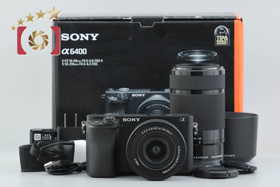 [Used] SONY Sony α6400 ILCE-6400 Black Double Zoom Lens Kit, Low Shutter Count, With Original Box