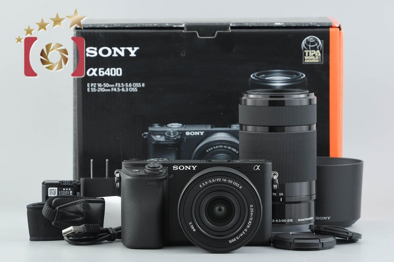 [Used] SONY Sony α6400 ILCE-6400 Black Double Zoom Lens Kit, Low Shutter Count, With Original Box