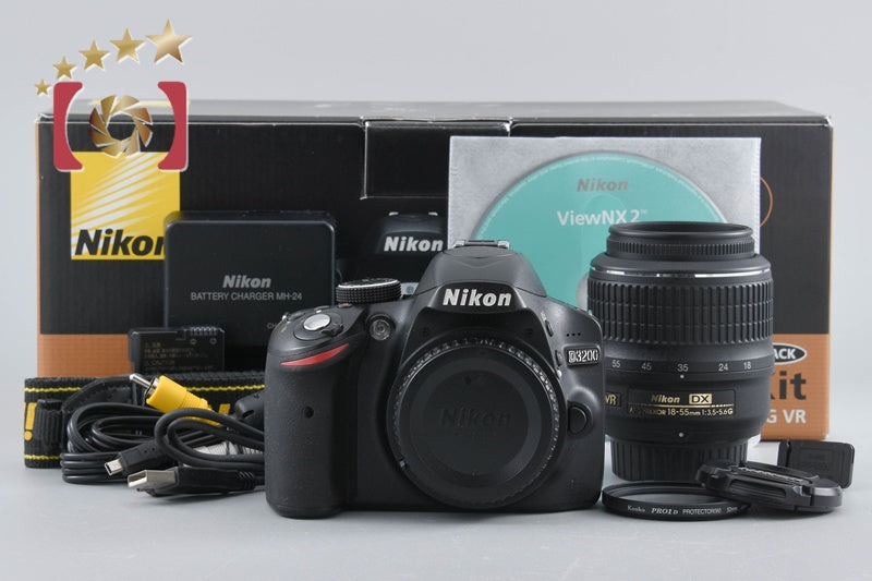 [Used] Nikon D3200 18-55 VR Lens Kit Black with Original Box