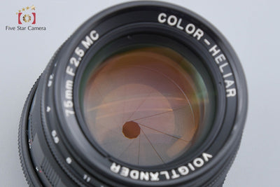 [Used] Voigtlander COLOR-HELIAR 75mm f/2.5 MC Black L39 Leica Screw Mount