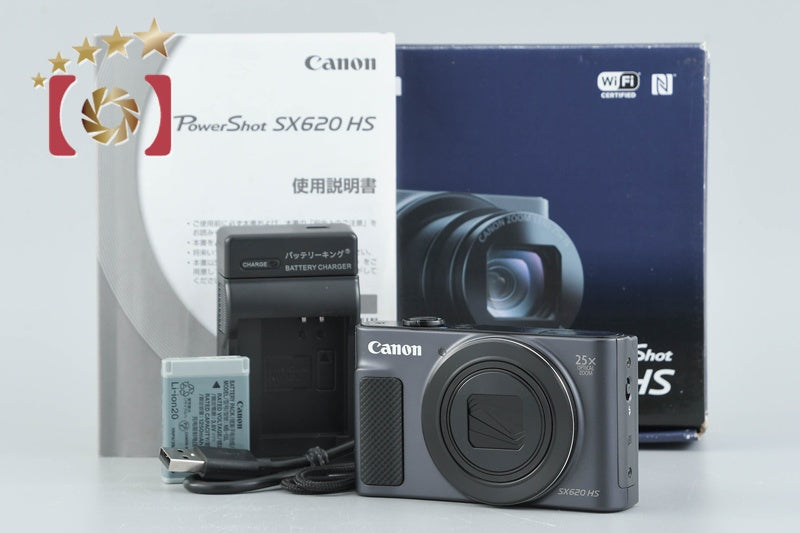 【中古】Canon キヤノン PowerShot SX620 HS ブラック コンパクトデジタルカメラ 元箱付き