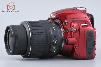 Used: Nikon D3100 18-55 VR Lens Kit Red, Low Shutter Count, With Original Box