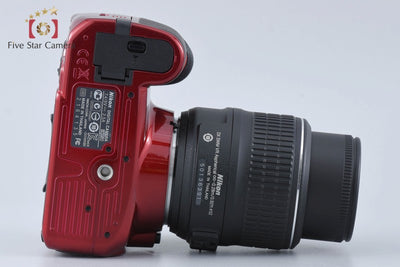 Used: Nikon D3100 18-55 VR Lens Kit Red, Low Shutter Count, With Original Box
