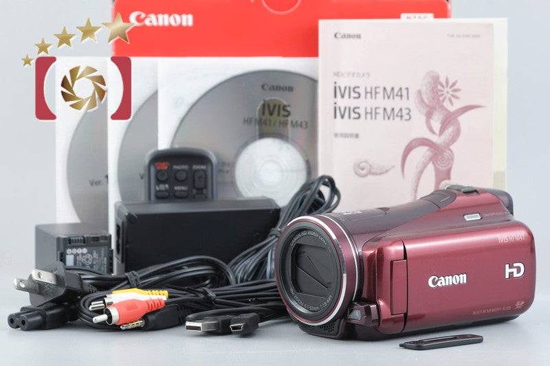【中古】Canon キヤノン iVIS HF M41 レッド ビデオカメラ 元箱付き