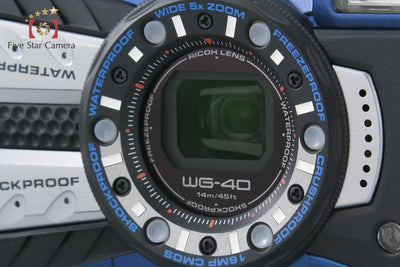 【中古】RICOH リコー WG-40W ブルー コンパクトデジタルカメラ シャッター回数僅少
